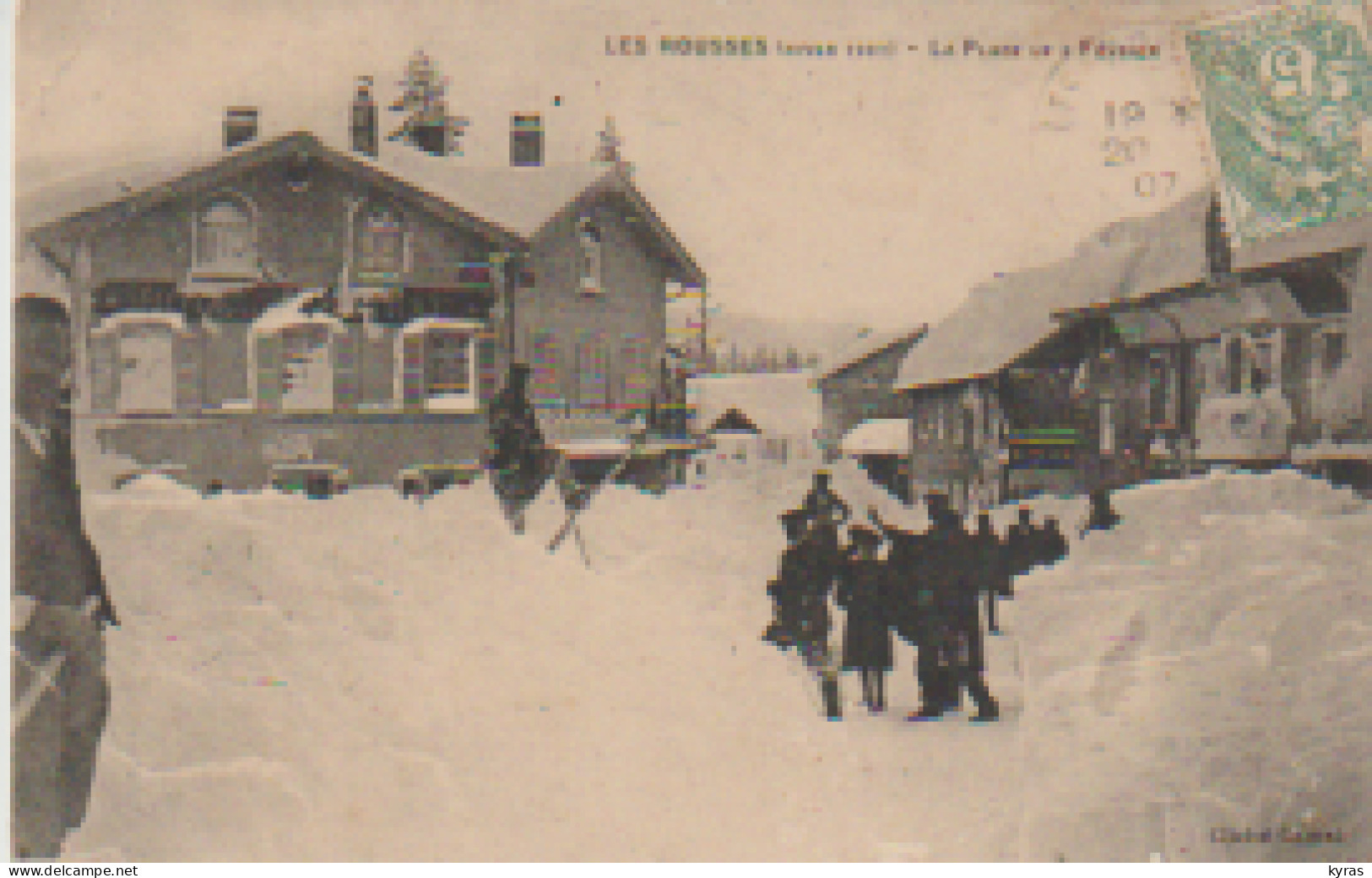 (39) LES ROUSSES (Hiver 1907) La Place Le 3 Février (Très Grosses Couches De Neige) - Sonstige & Ohne Zuordnung