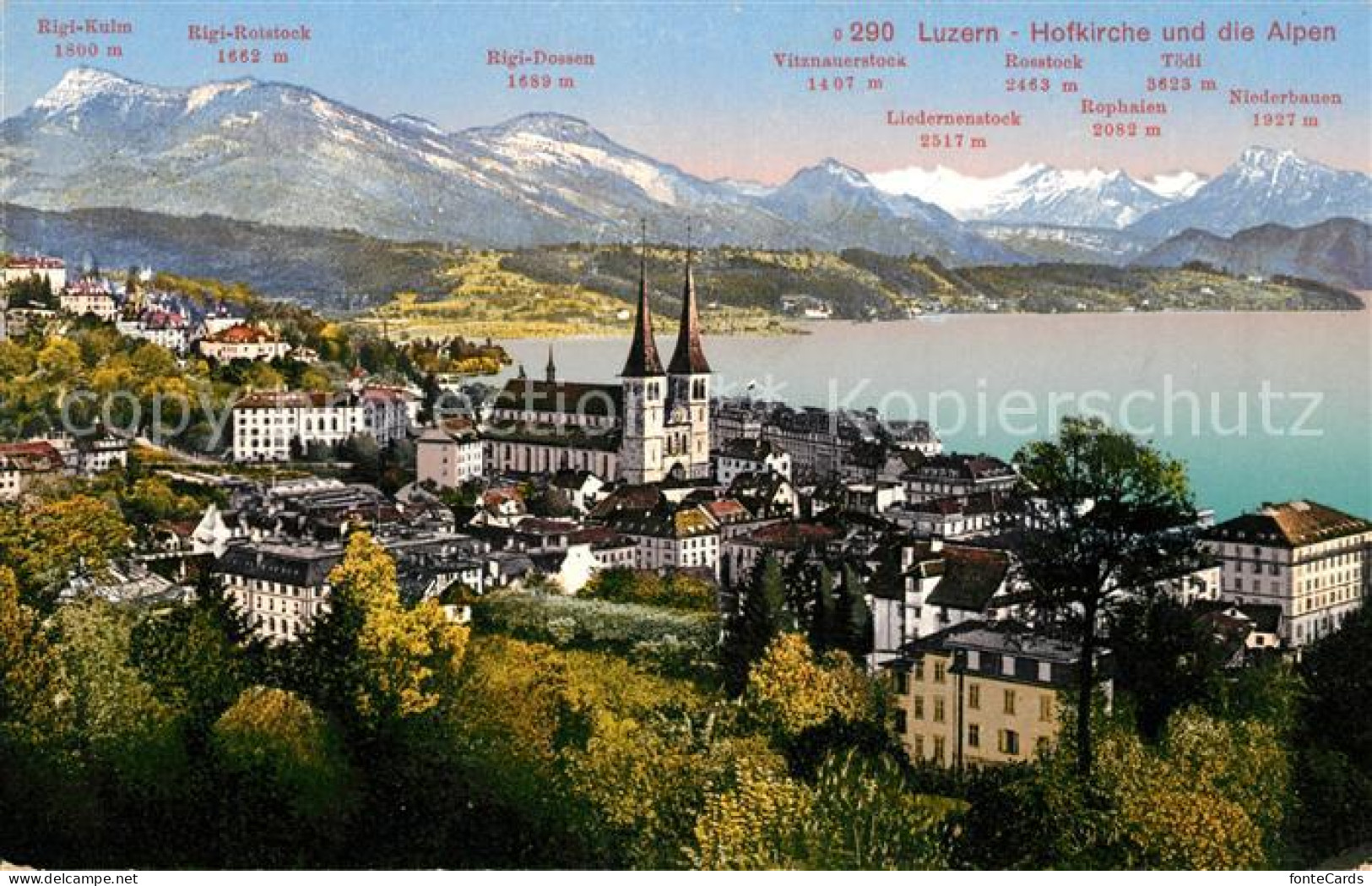 13114724 Luzern Vierwaldstaettersee Hofkirche Und Die Alpen Luzern - Sonstige & Ohne Zuordnung