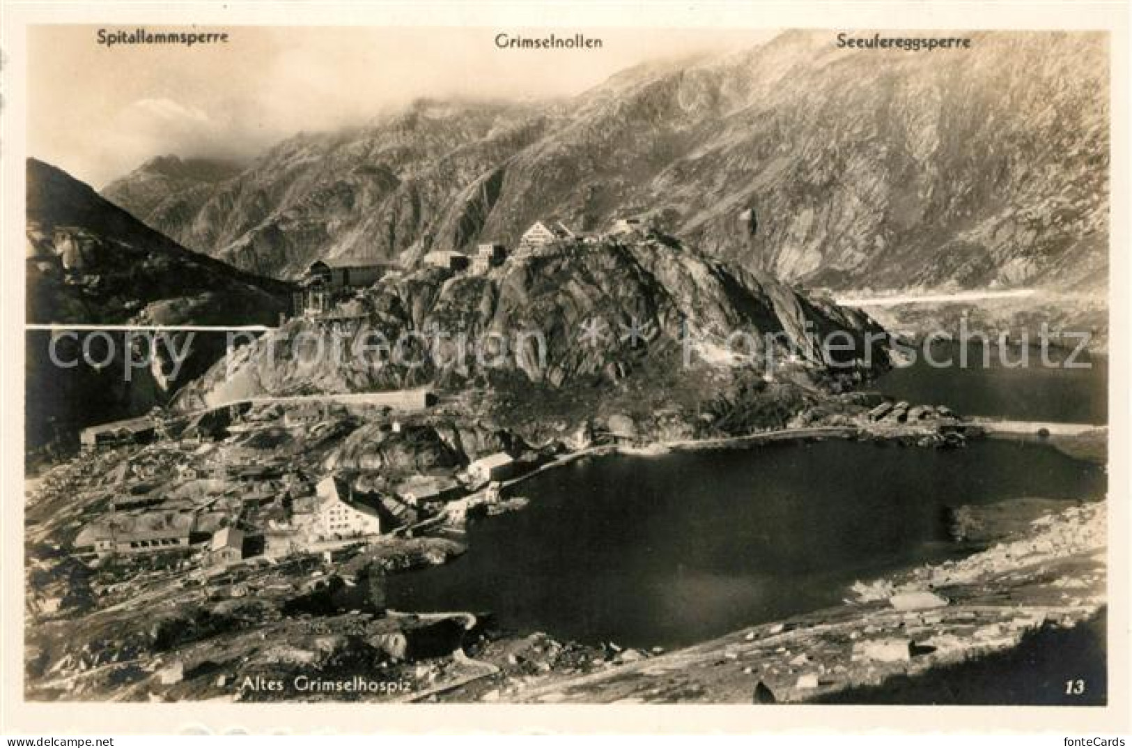 13114718 Grimsel Passhoehe Altes Grimselhospiz Bergsee Gebirgspanorama Alpen Gri - Sonstige & Ohne Zuordnung
