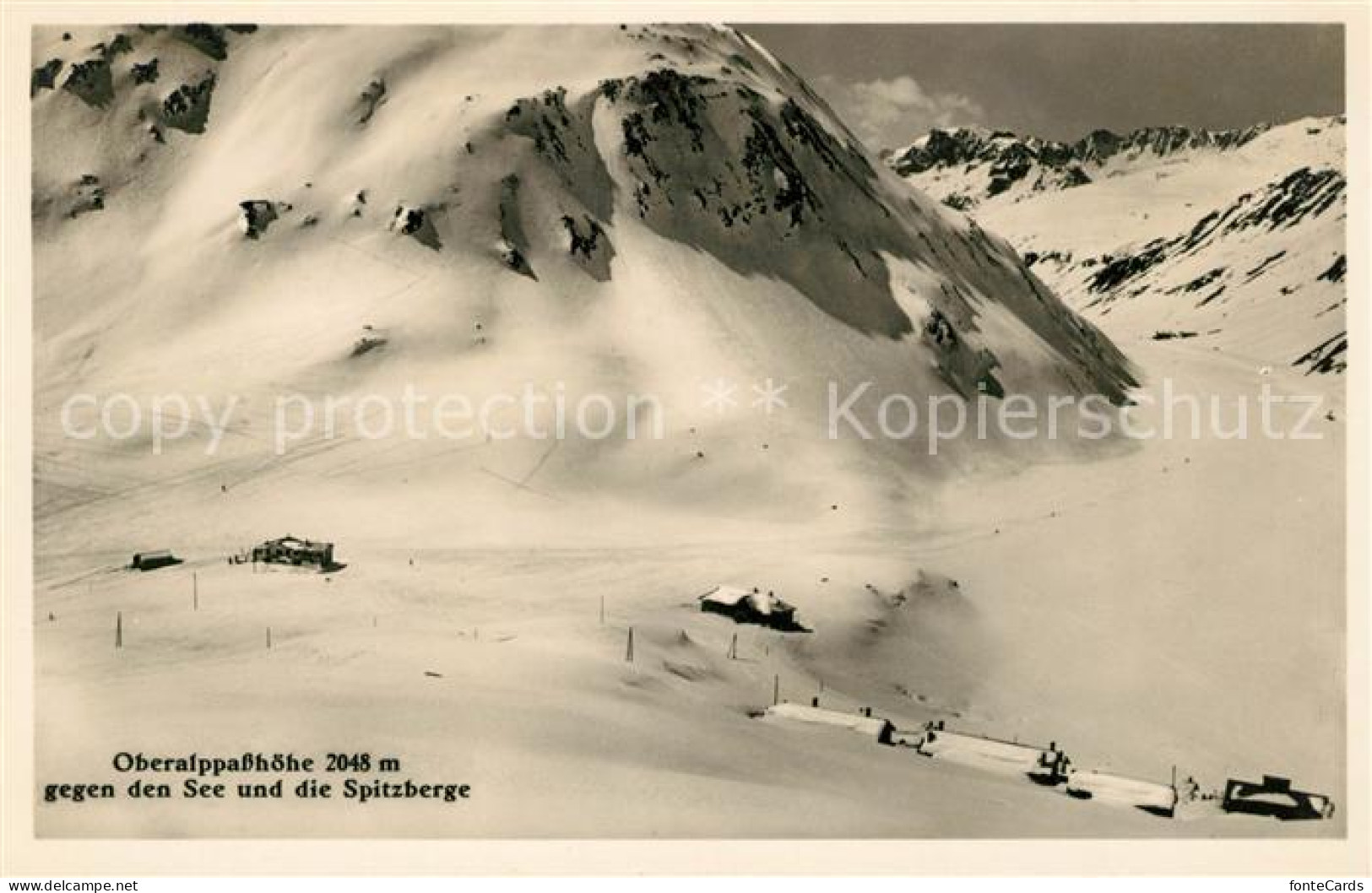 13114708 Oberalppass Gegen See Und Spitzberge Winterlandschaft Alpen Piz Ner Obe - Sonstige & Ohne Zuordnung