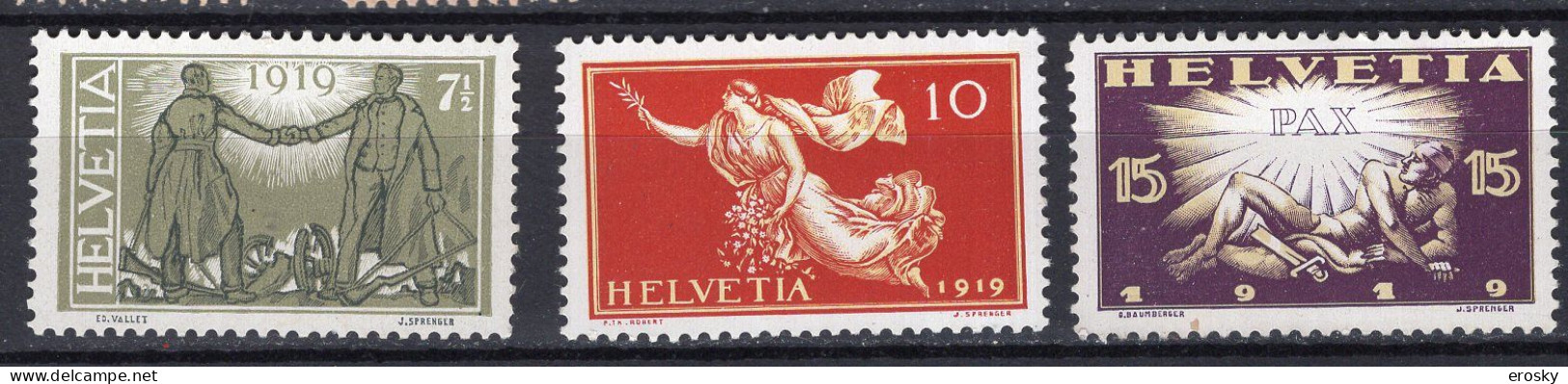 T3301 - SUISSE SWITZERLAND Yv N°170/72 ** - Unused Stamps