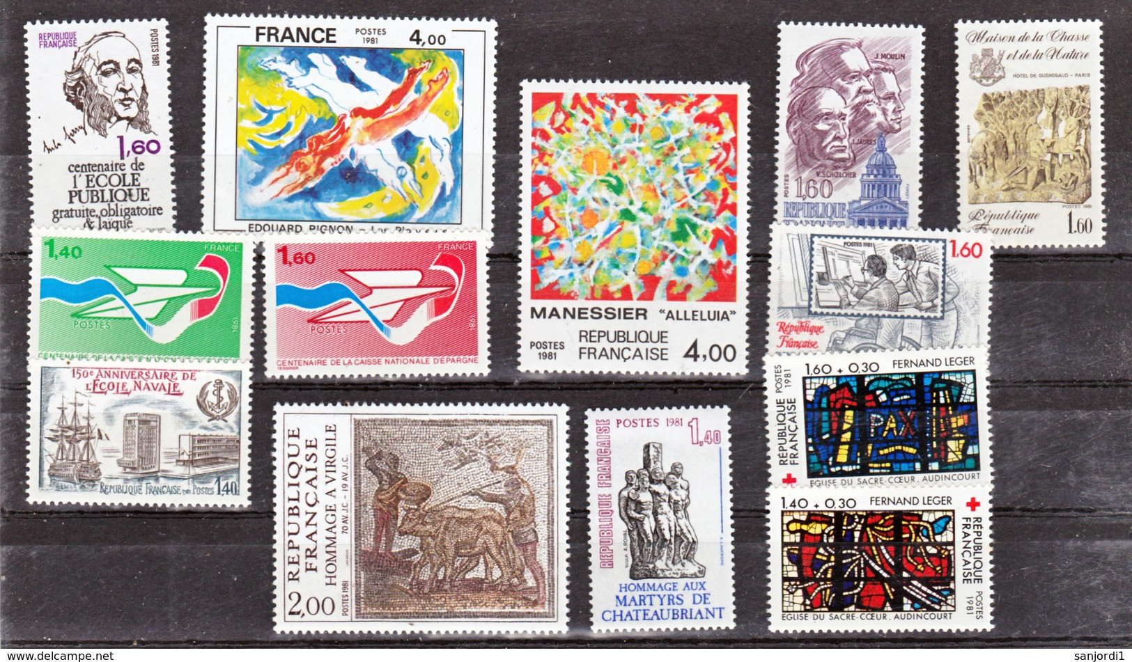 France 1981 2118 2177 Année Poste Neuf ** TB MNH SiN CHARNELa Faciale 17.6 - 1980-1989