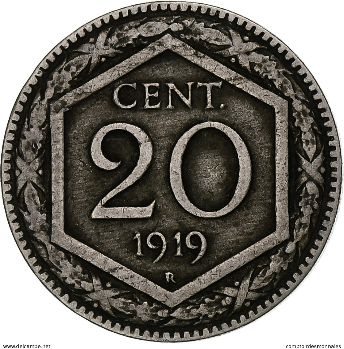 Italie, Vittorio Emanuele III, 20 Centesimi, 1919, Rome, Cupro-nickel, TTB - 1900-1946 : Víctor Emmanuel III & Umberto II