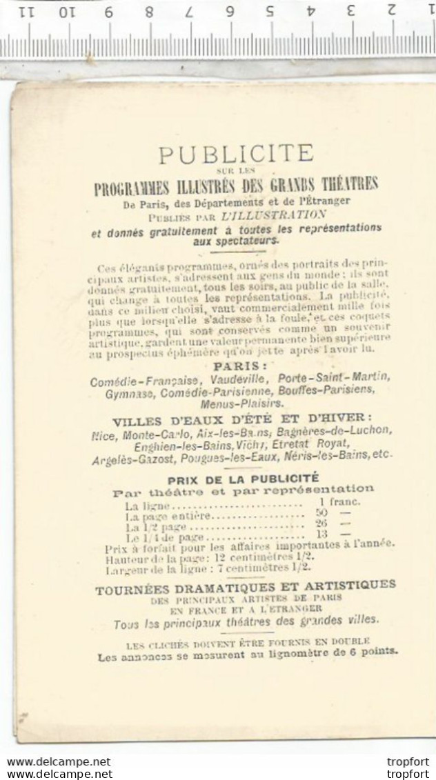 RU Cpa // Rare PROGRAMME Théâtre L'ESCRIME FRANCAISE 1893 2 Me ASSAUT Bechdolff POLONINI Vavasseur - Programmes