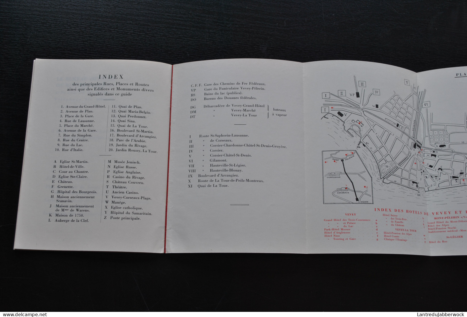 VEVEY Et Ses Environs Guide Du Promeneur Et De L'excursionniste Plan Hôtels SUISSE Lausanne Montreux Lac LEMAN Simplon - Dépliants Turistici