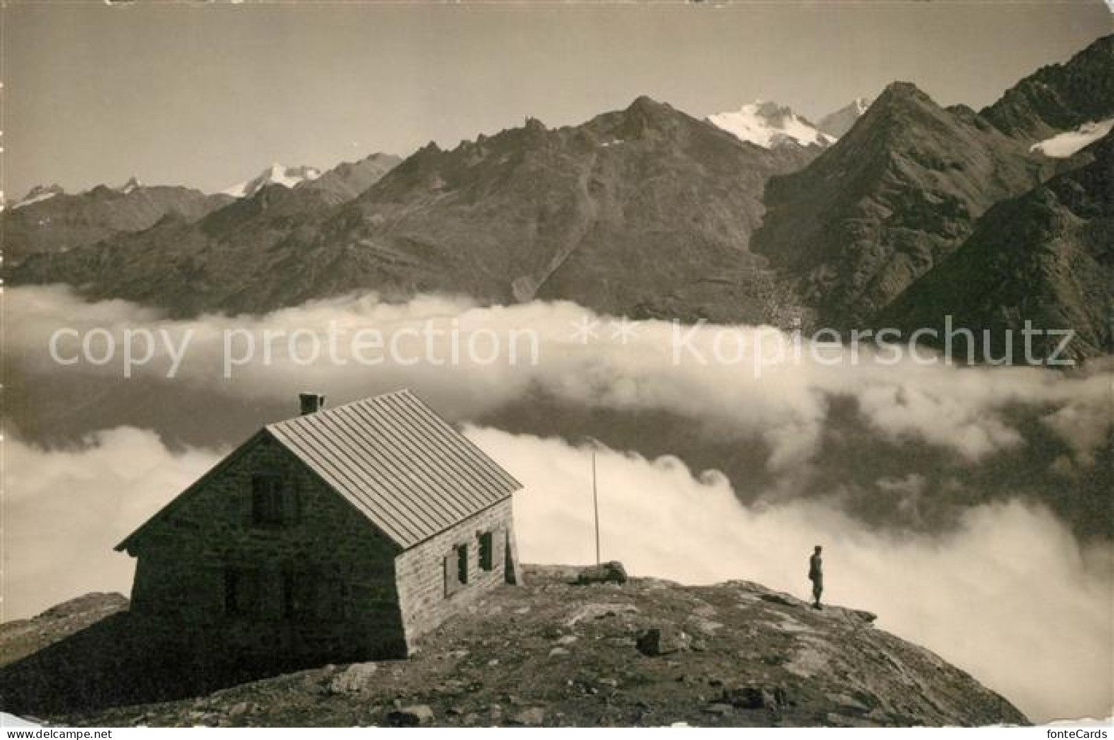 13114681 Monte Leone Topalihuette Berghaus Nebelmeer Fletschhorn Gebirgspanorama - Sonstige & Ohne Zuordnung