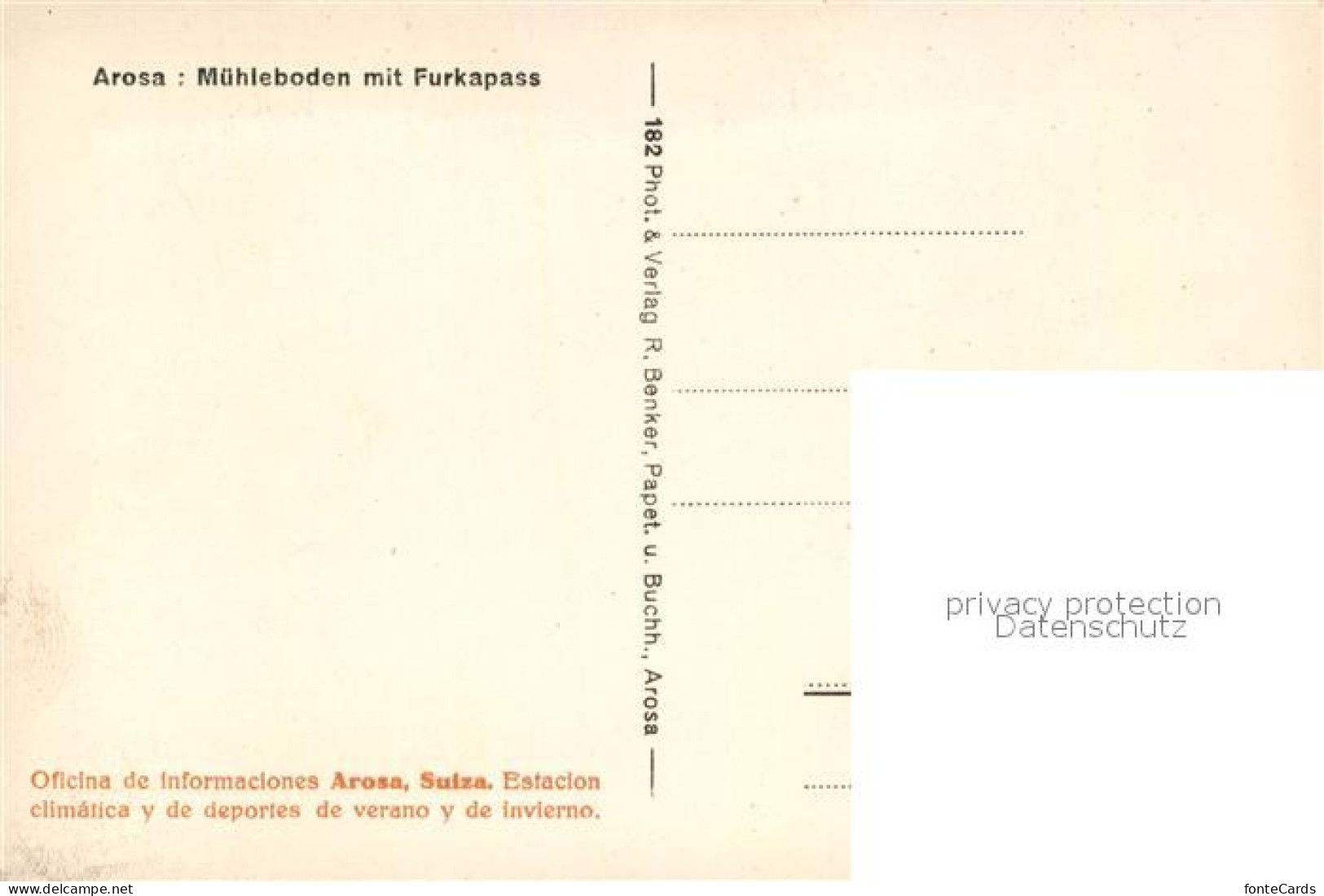 13114661 Arosa GR Muehleboden Mit Furkapass Alpen Arosa - Andere & Zonder Classificatie