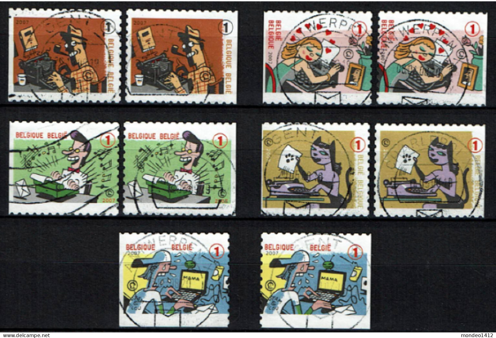 België OBP 3715/3719 - Zegels Uit Boekje B79 - Schrijfmachines, Les Machines à écrire, Typewriters - Used Stamps