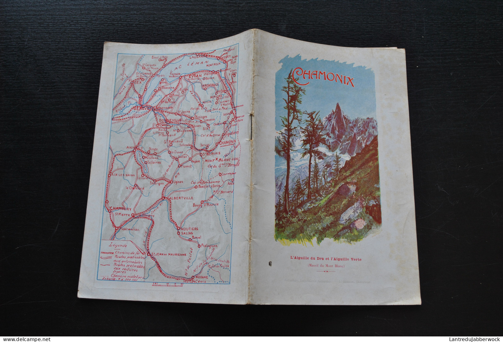 GUIDE DE CHAMONIX Gracieusement Offert Par Le Syndicat Des Hôteliers Circa 1910 1920 Chemins De Fer P.L.M. Plan Carte  - Dépliants Touristiques