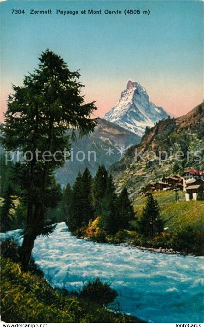 13114613 Zermatt VS Paysage Et Mont Cervin Landschaftspanorama Matterhorn Wallis - Sonstige & Ohne Zuordnung