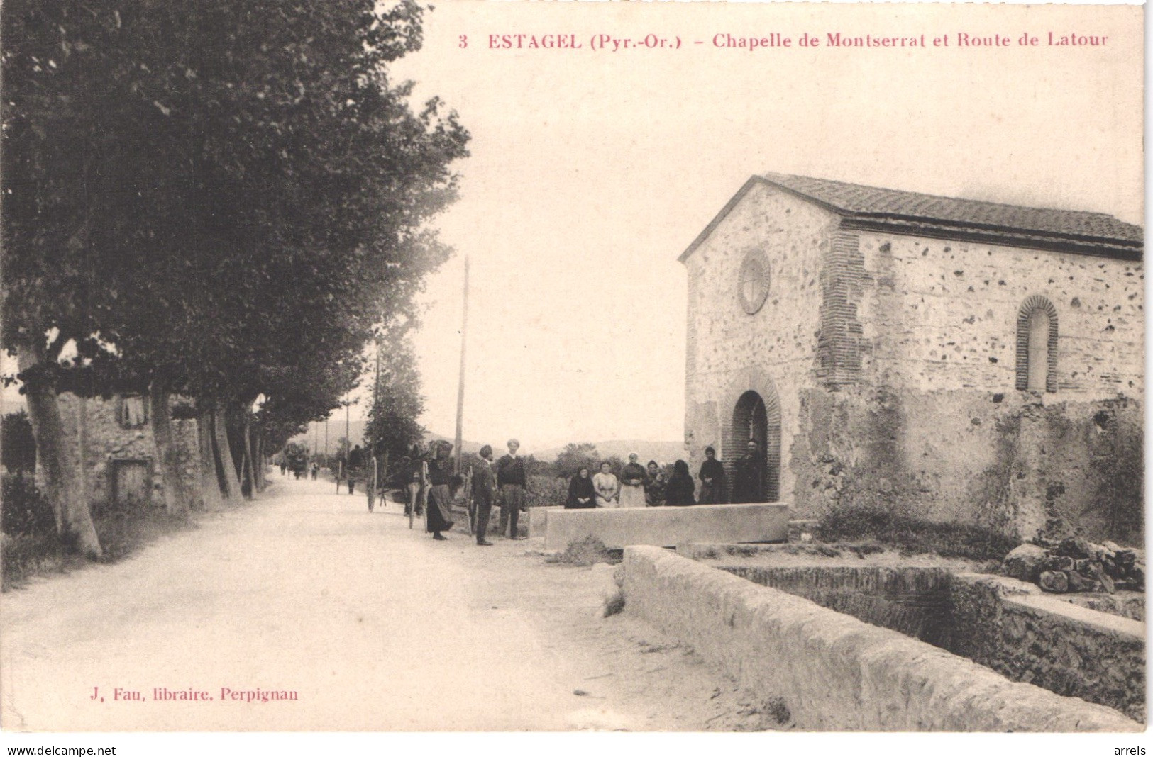 FR66 ESTAGEL - Fau 3 - Chapelle De MONTSERRAT Et Route De LATOUR - Animée - Belle - Autres & Non Classés