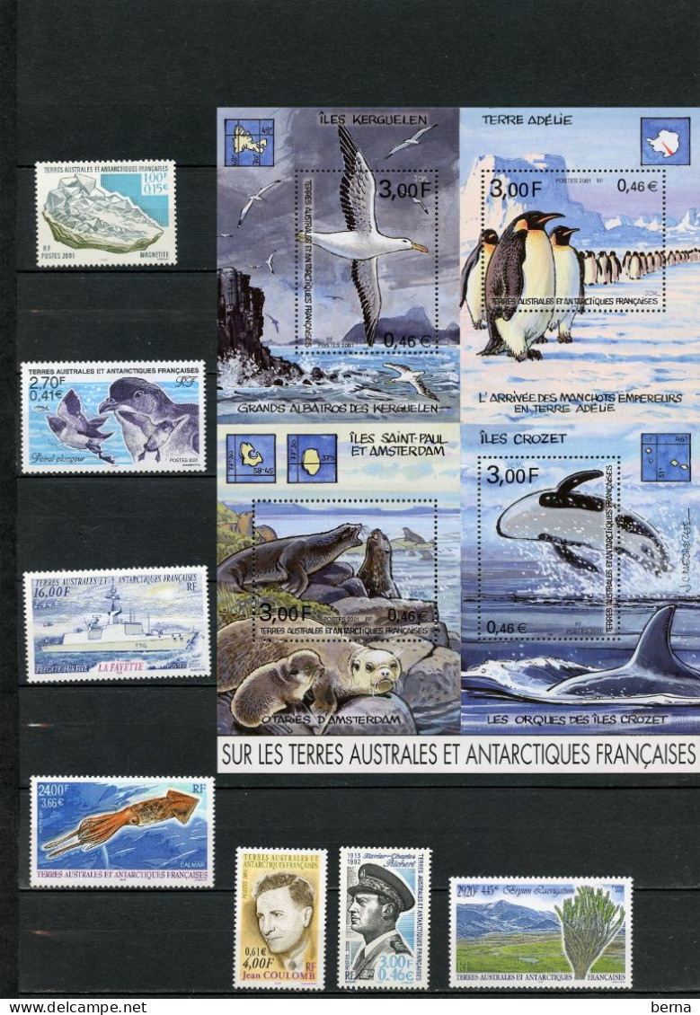 TAAF 2001 ANNEE 287/307 LUXE NEUF SANS CHARNIERE--sans Le Carnet De Voyage - Unused Stamps