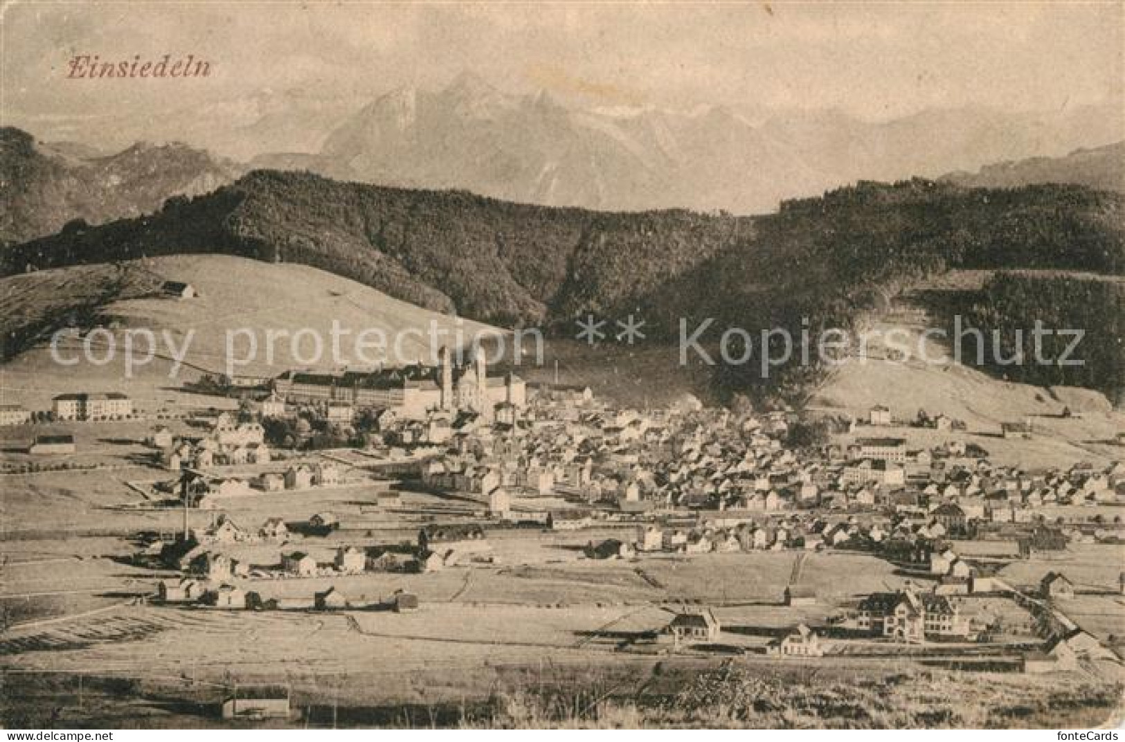 13114584 Einsiedeln SZ Gesamtansicht Mit Kloster Alpenpanorama Einsiedeln - Altri & Non Classificati