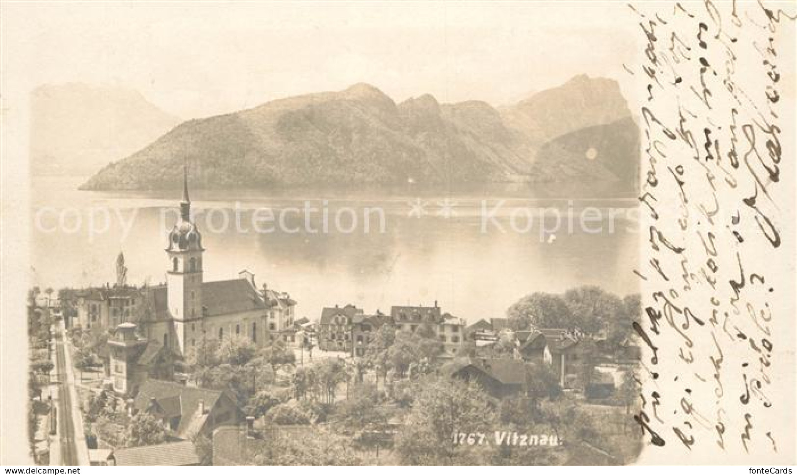13114582 Vitznau Ortsansicht Mit Kirche Alpen Vitznau - Andere & Zonder Classificatie