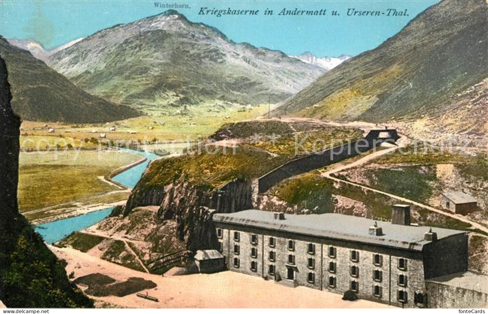 13114553 Andermatt Kriegskaserne Urserental Alpenpanorama Andermatt - Andere & Zonder Classificatie