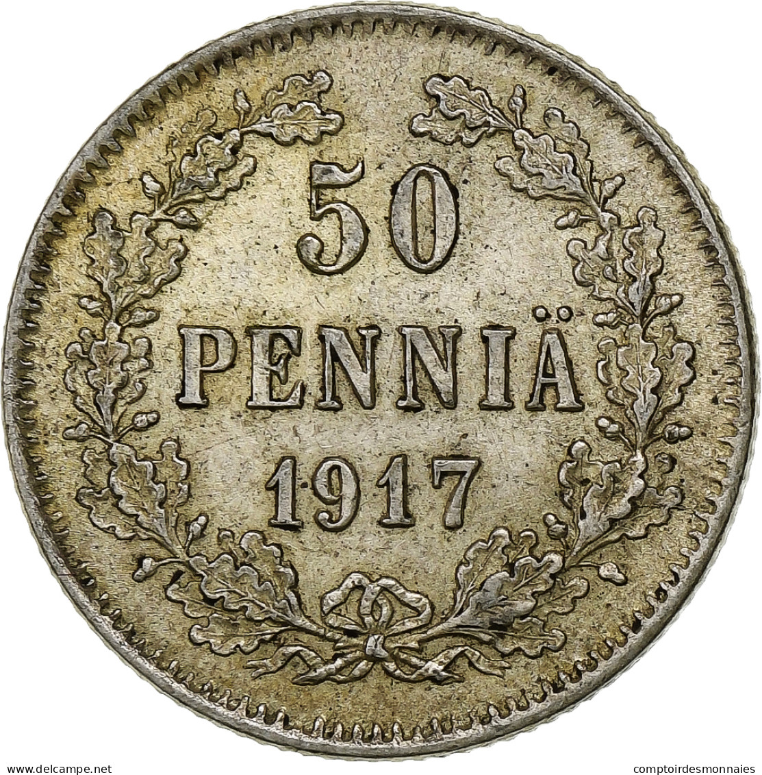 Monnaie, Finlande, Nicholas II, 50 Penniä, 1917, Helsinki, SUP, Argent, KM:2.2 - Finnland