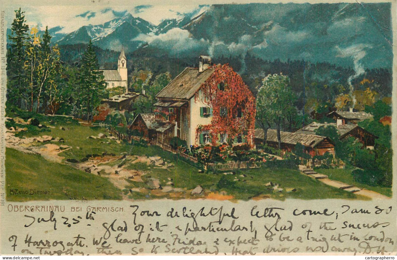 Germany Oberammergau Bei Garmisch Signed Illustration - Other & Unclassified
