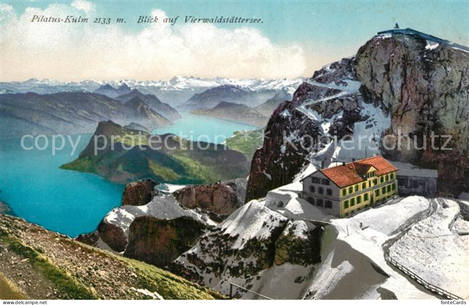 13114192 Pilatus Kulm Berghotel Blick Auf Vierwaldstaettersee Alpenpanorama Pila - Sonstige & Ohne Zuordnung