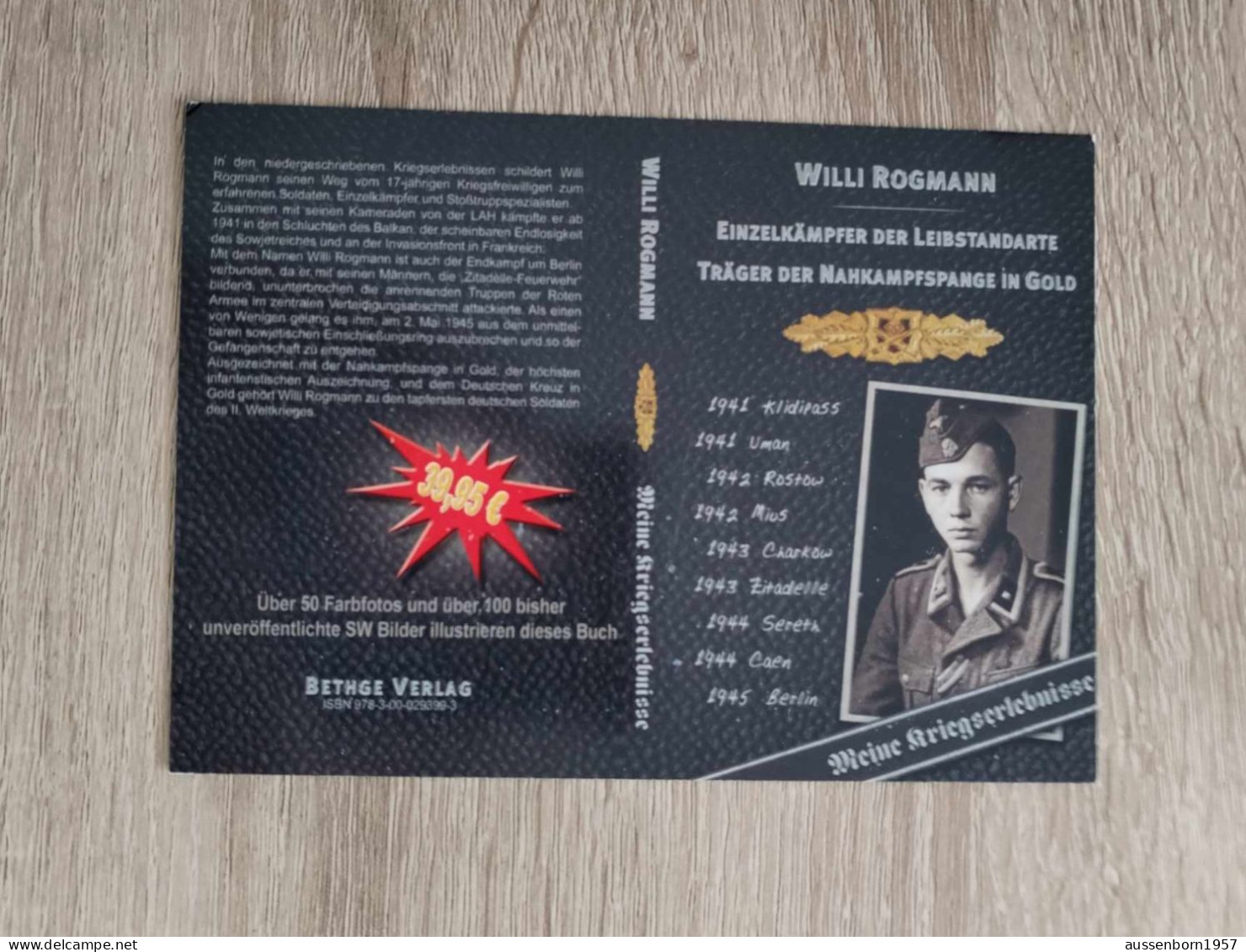 Werbung Für Ein Buch Von Willi Rogmann : Meine Kriegserlebnisse - Publicidad