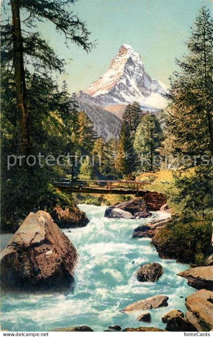 13114173 Zermatt VS Partie An Der Visp Blick Zum Matterhorn Landschaftspanorama  - Otros & Sin Clasificación