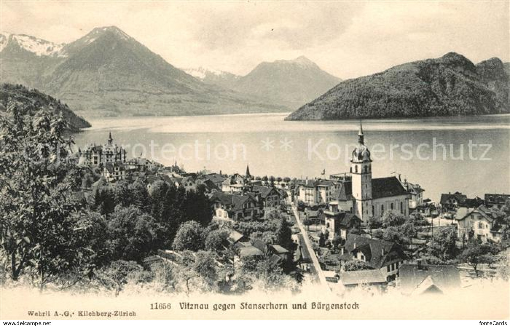 13113914 Vitznau Panorama Vierwaldstaettersee Stanserhorn Buergenstock Alpen Vit - Sonstige & Ohne Zuordnung