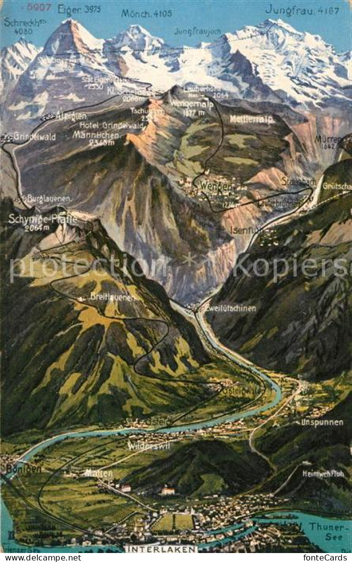 13113913 Interlaken BE Alpenpanorama Berner Alpen Aus Der Vogelperspektive Inter - Altri & Non Classificati
