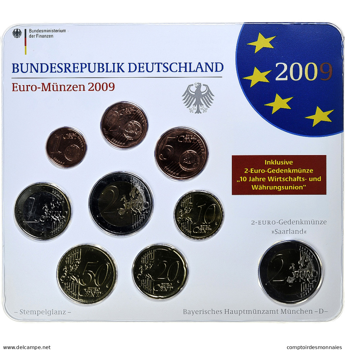 République Fédérale Allemande, Set 1 Ct. - 2 Euro + 2€, Ludwigskirche, Coin - Allemagne