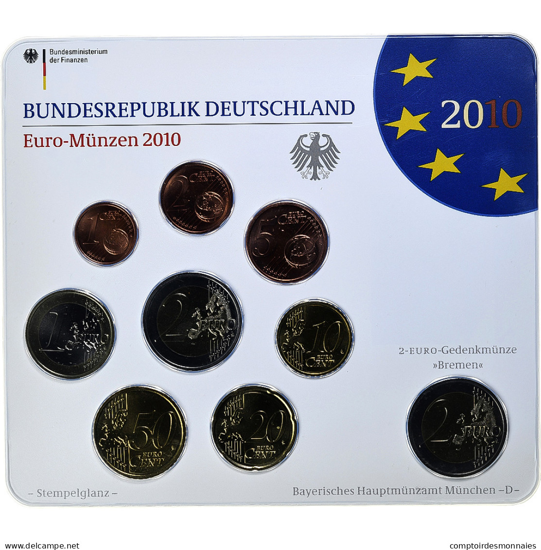 République Fédérale Allemande, Set 1 Ct. - 2 Euro + 2€, Bremer Roland, Coin - Allemagne