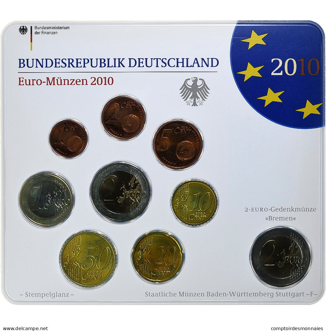 République Fédérale Allemande, Set 1 Ct. - 2 Euro + 2€, Bremer Roland, Coin - Germany