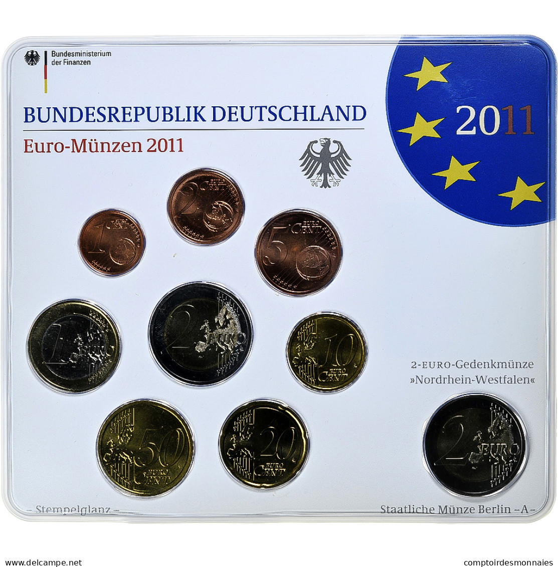 République Fédérale Allemande, Set 1 Ct. - 2 Euro + 2€, Kölner Dom, Coin - Allemagne