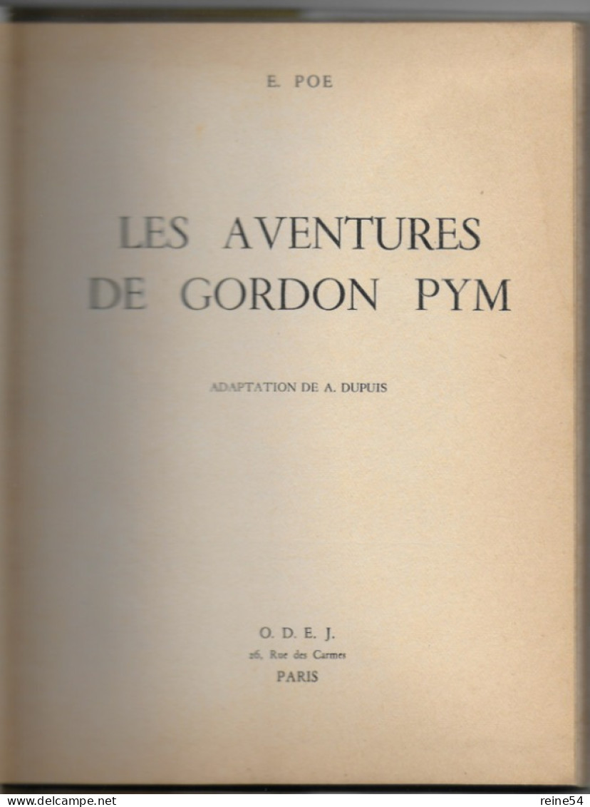 Les Aventures De Gordon Pym -Edgar POE 1960 Coll. Nouvelle Vogue - Sonstige & Ohne Zuordnung