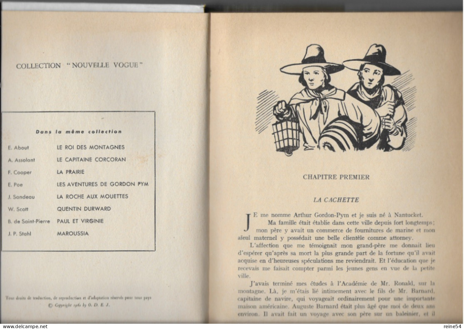 Les Aventures De Gordon Pym -Edgar POE 1960 Coll. Nouvelle Vogue - Andere & Zonder Classificatie