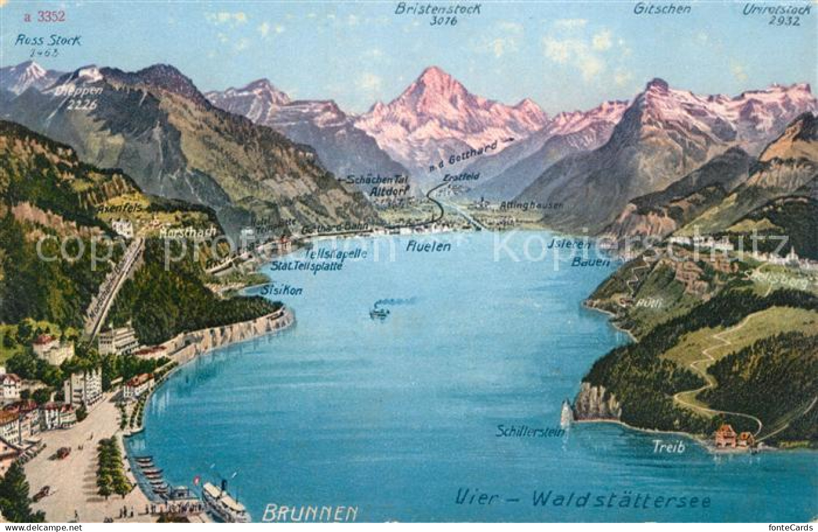 13113842 Brunnen SZ Vierwaldstaettersee Alpenpanorama Aus Der Vogelperspektive B - Sonstige & Ohne Zuordnung