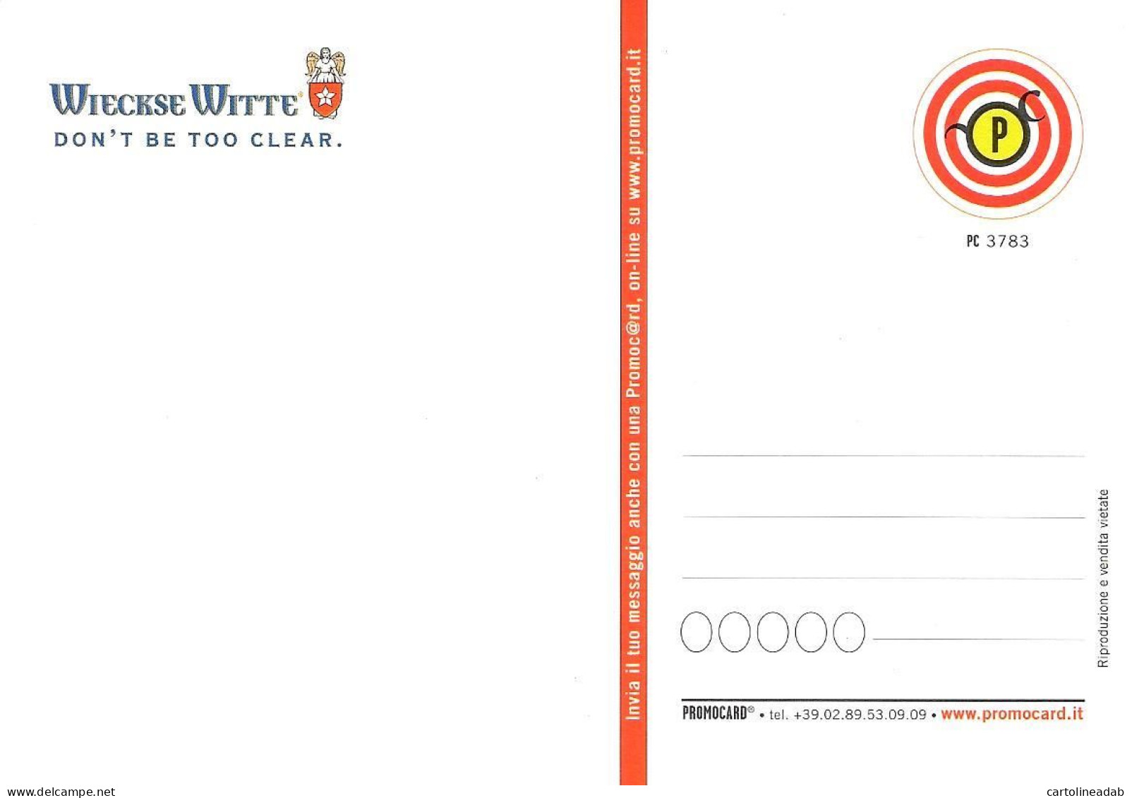 [MD9532] CPM - BIRRA WIECKSE WITTE - PROMOCARD 3783 - PERFETTA - Non Viaggiata - Advertising