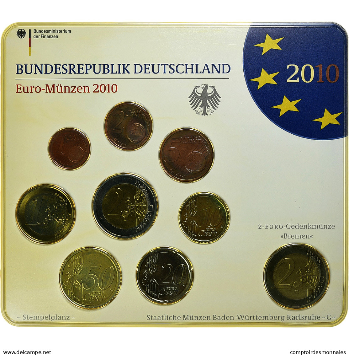 République Fédérale Allemande, Set 1 Ct. - 2 Euro + 2€, Bremer Roland, Coin - Alemania