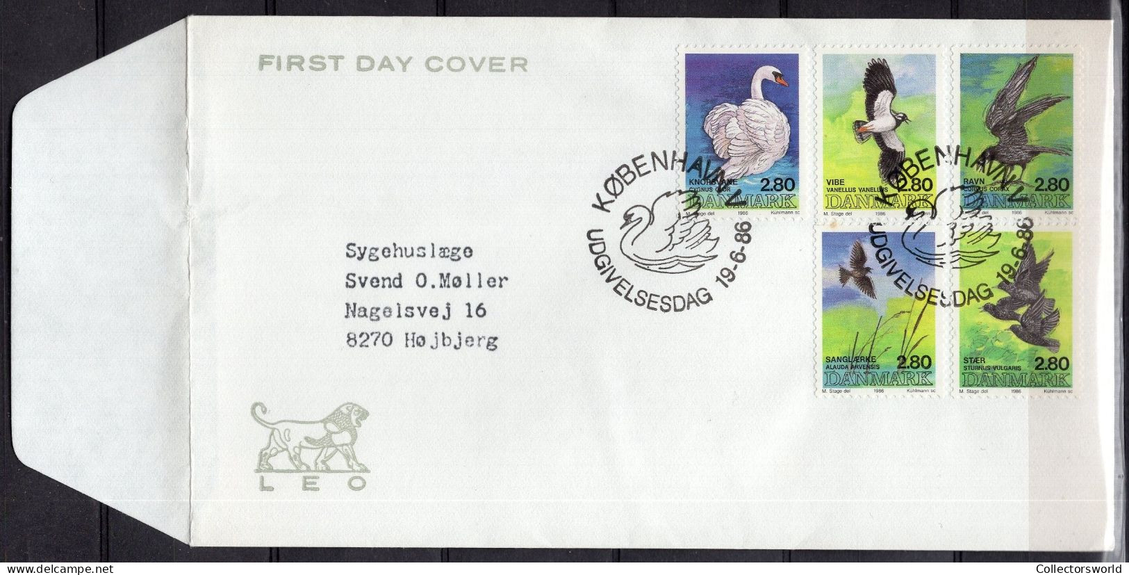 Denmark 1986 FDC - Birds Wildlife Swan Rave - FDC