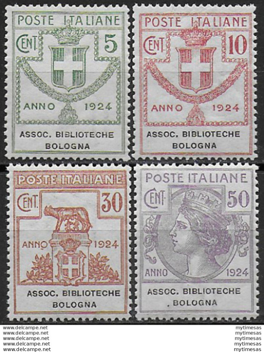 1924 Italia Parastatali Biblioteche Bologna 4v. Bc MNH Sassone N.1/4 - Sonstige & Ohne Zuordnung