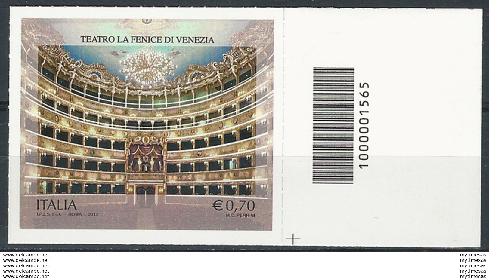 2013 Italia Teatro La Fenice Codice A Barre ND Unif. 3496A - Altri & Non Classificati