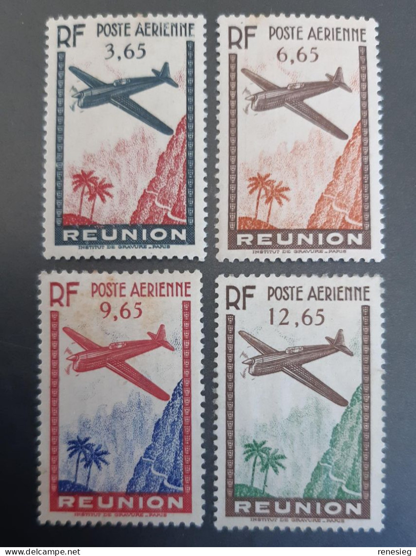 Réunion 1938 Yvert 2, 3, 4, 5 MH - Poste Aérienne