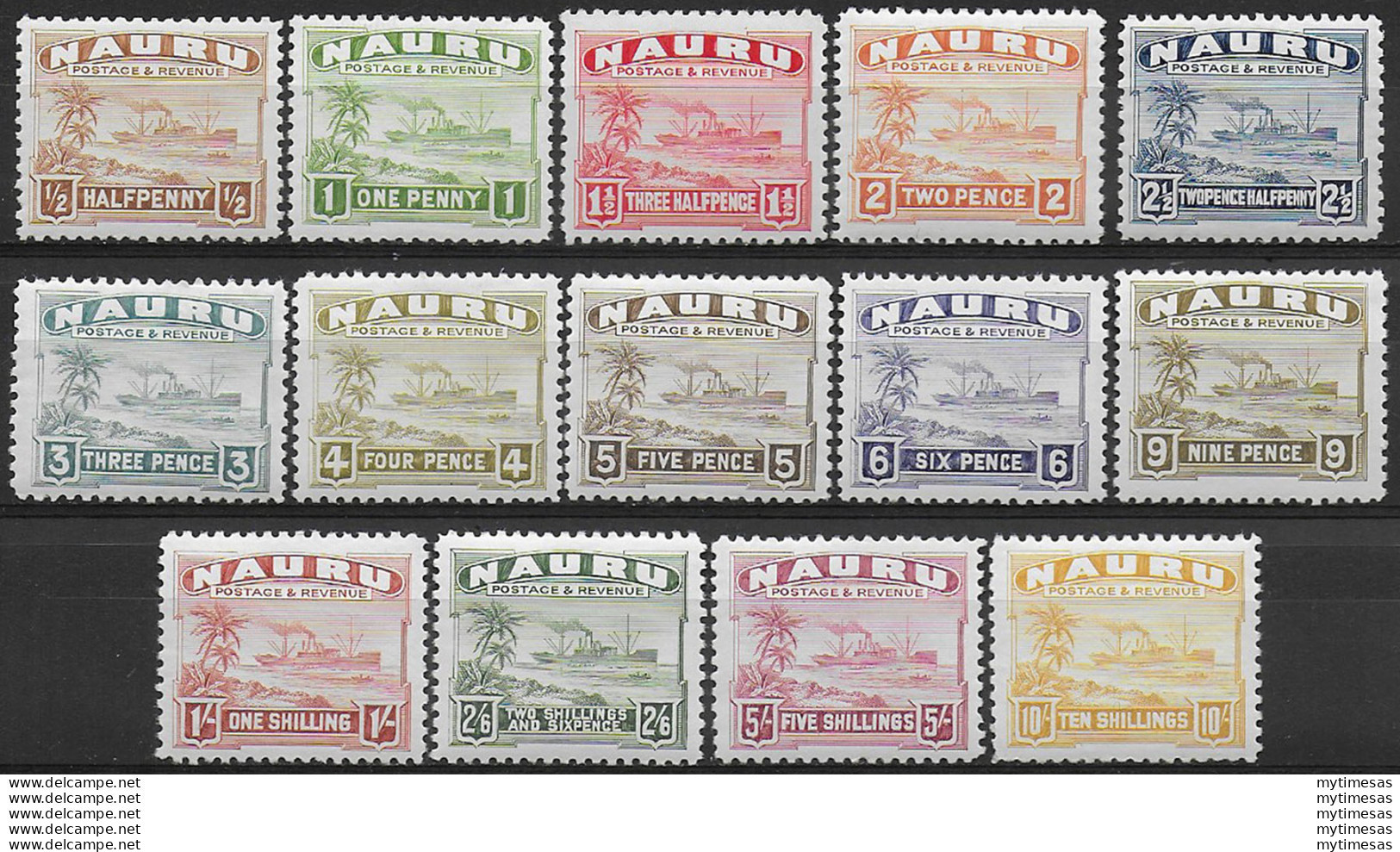 1937-48 Nauru Pittorica 14v. MNH SG 26B/39B - Sonstige & Ohne Zuordnung
