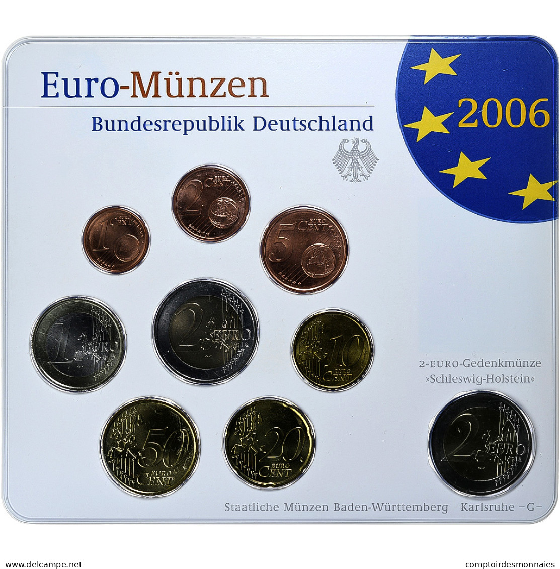 République Fédérale Allemande, Set 1 Ct. - 2 Euro + 2€, Holstentor, Coin - Alemania