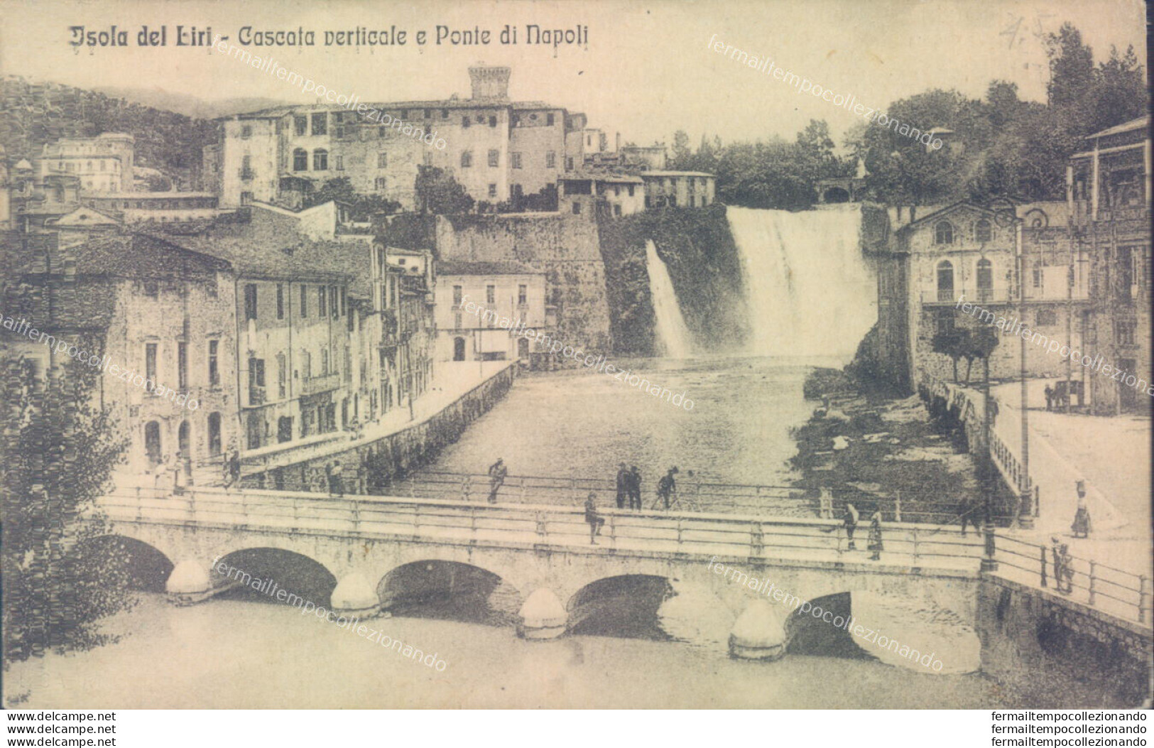 Ae220 Cartolina Isola Del Liri Cascata Verticale E Ponte Di Napoli Frosinone - Frosinone