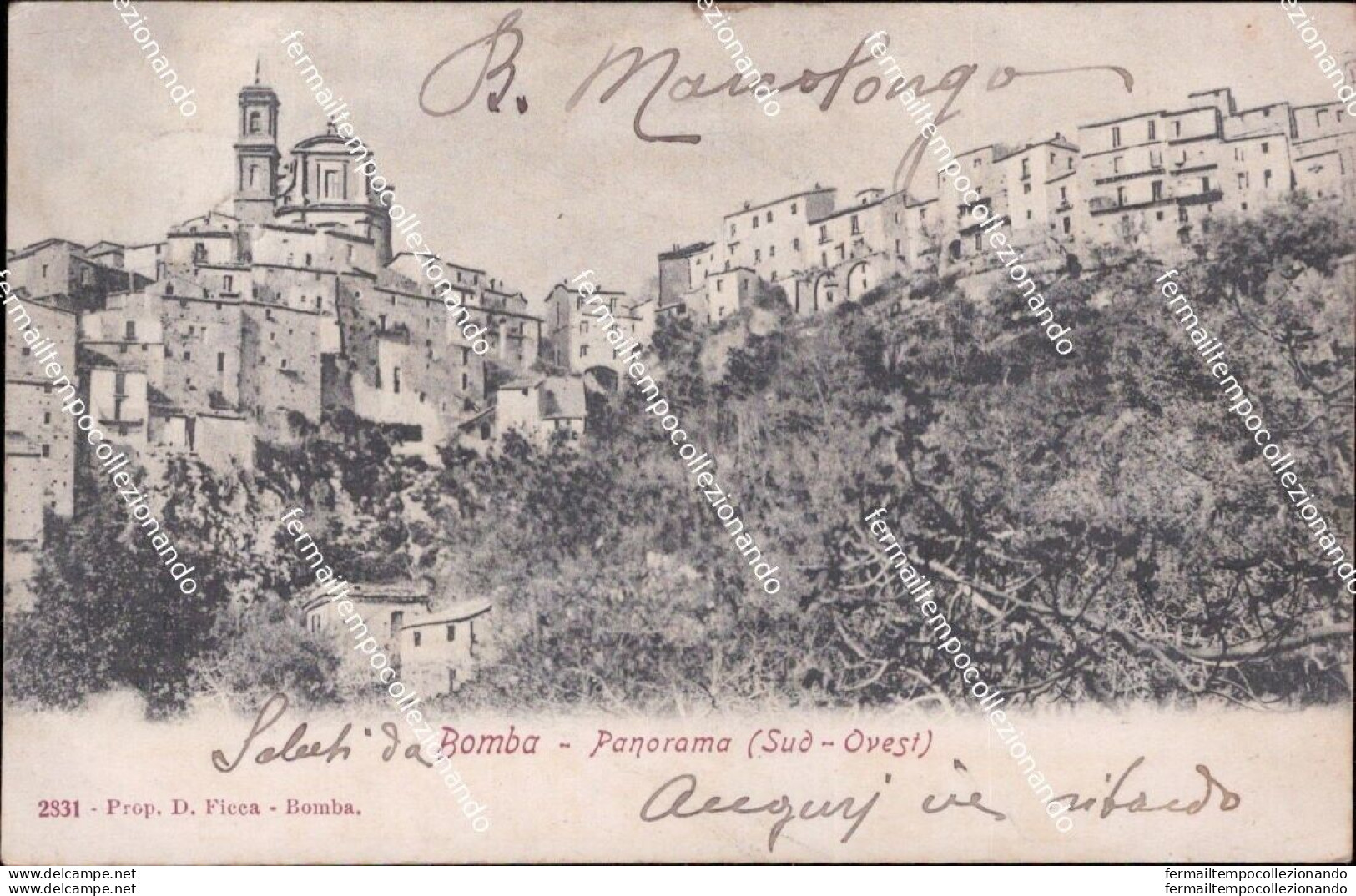 Cd578 Cartolina Bomba Panorama Sud Ovest Provincia Di Chieti 1905 - Chieti