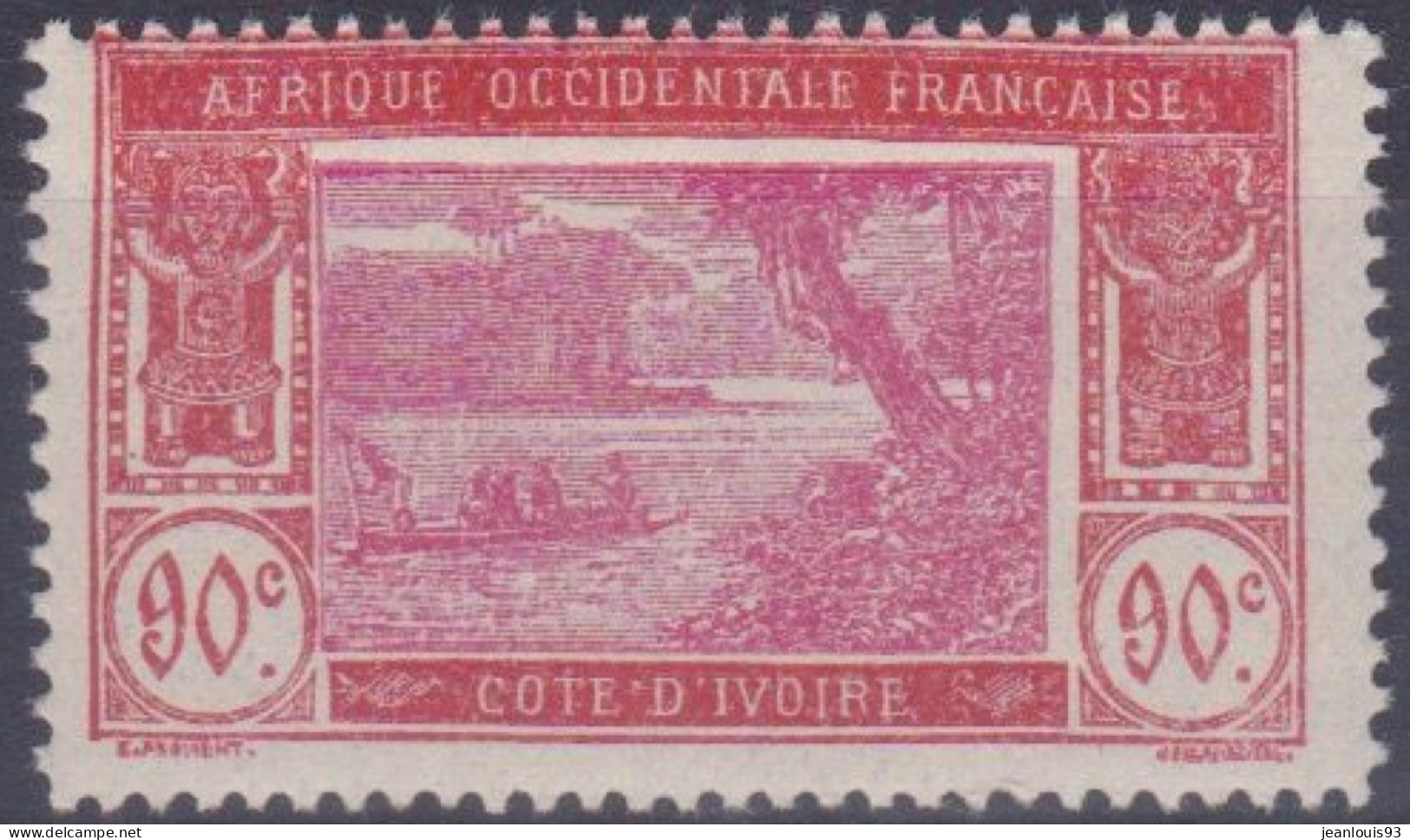 COTE IVOIRE - 81  90C BRIQUE NEUF** SANS CHARNIERE CENTRE LEGEREMENT DEPLACE COTE 27 EUR - Unused Stamps