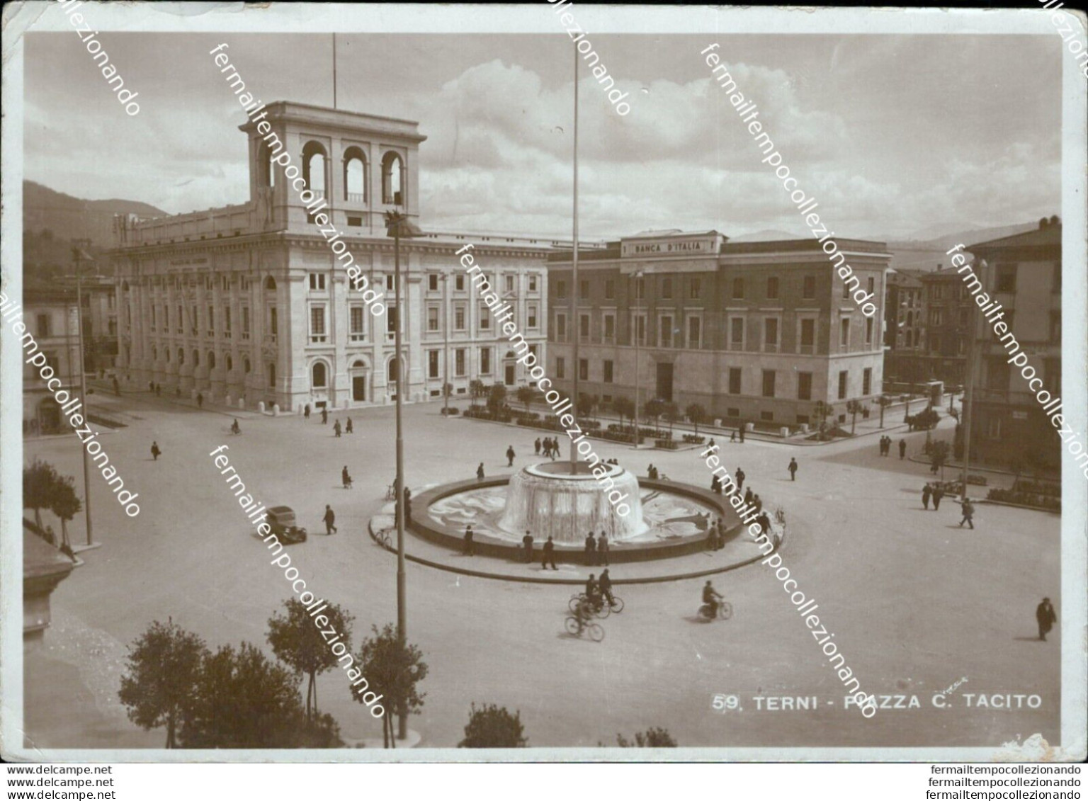 Ae744 Cartolina Terni Citta' Piazza C.tacito 1941 - Terni