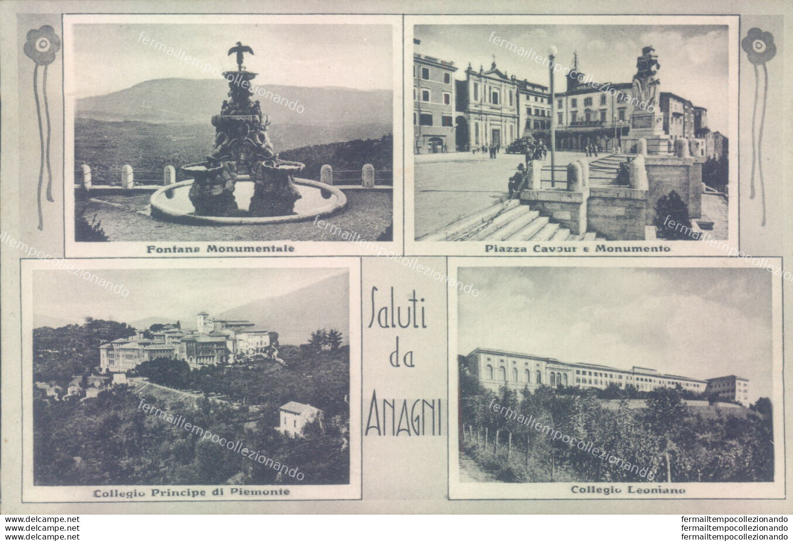 Ab574 Cartolina Saluti Da Anagni 1939  Provincia Di Frosinone - Frosinone