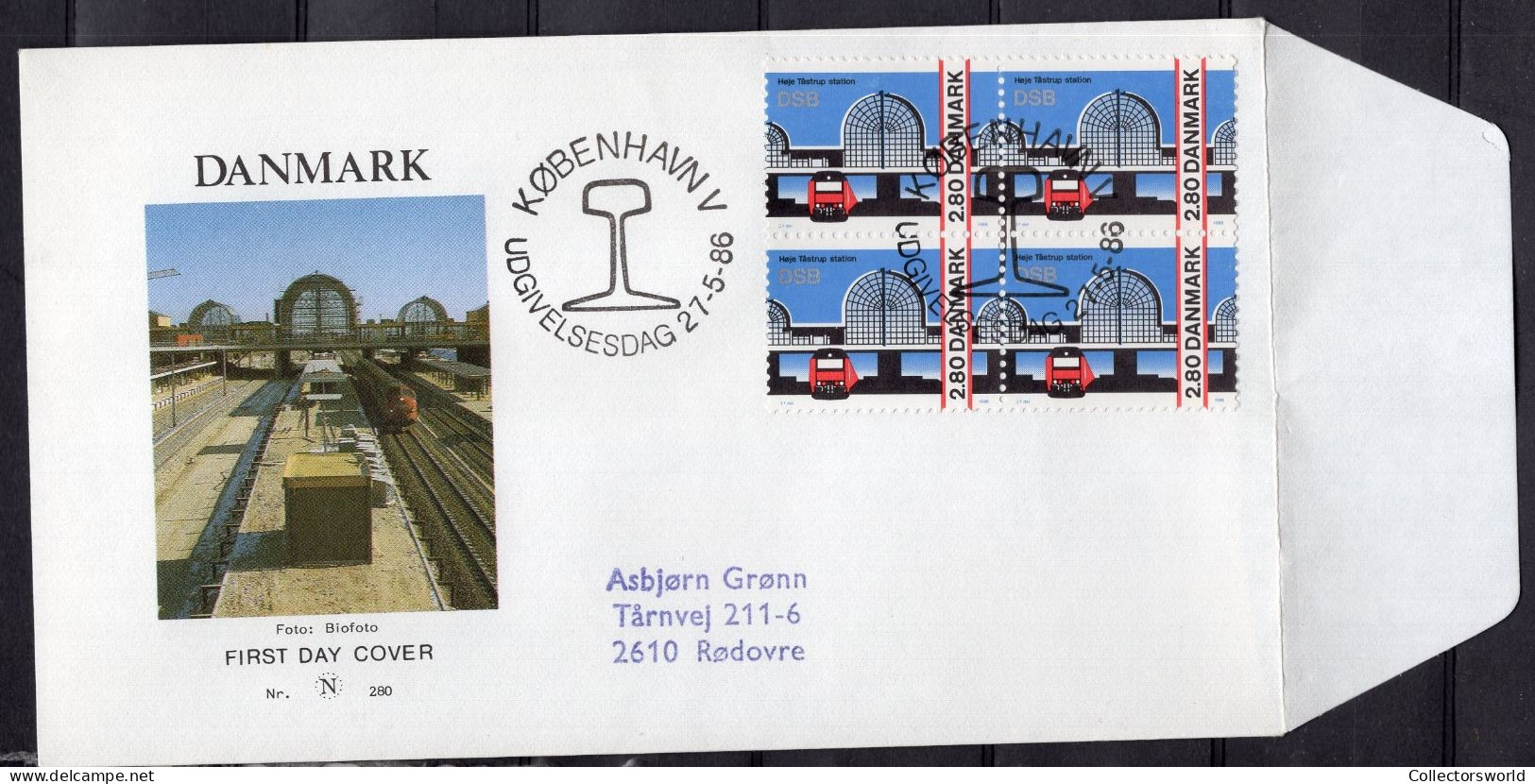 Denmark 1986 FDC - Hoje Tastrup Train Station - FDC