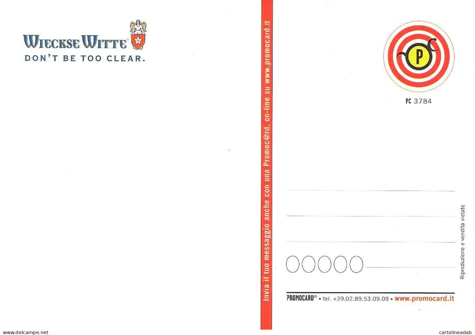 [MD9533] CPM - BIRRA WIECKSE WITTE - PROMOCARD 3784 - PERFETTA - Non Viaggiata - Publicité