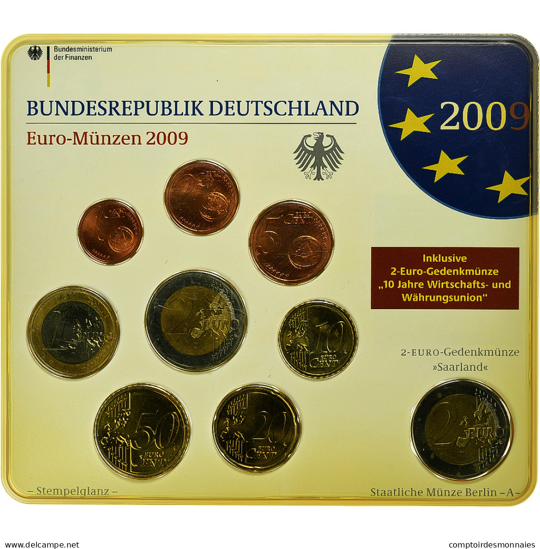 République Fédérale Allemande, Set 1 Ct. - 2 Euro + 2€, Ludwigskirche, Coin - Alemania