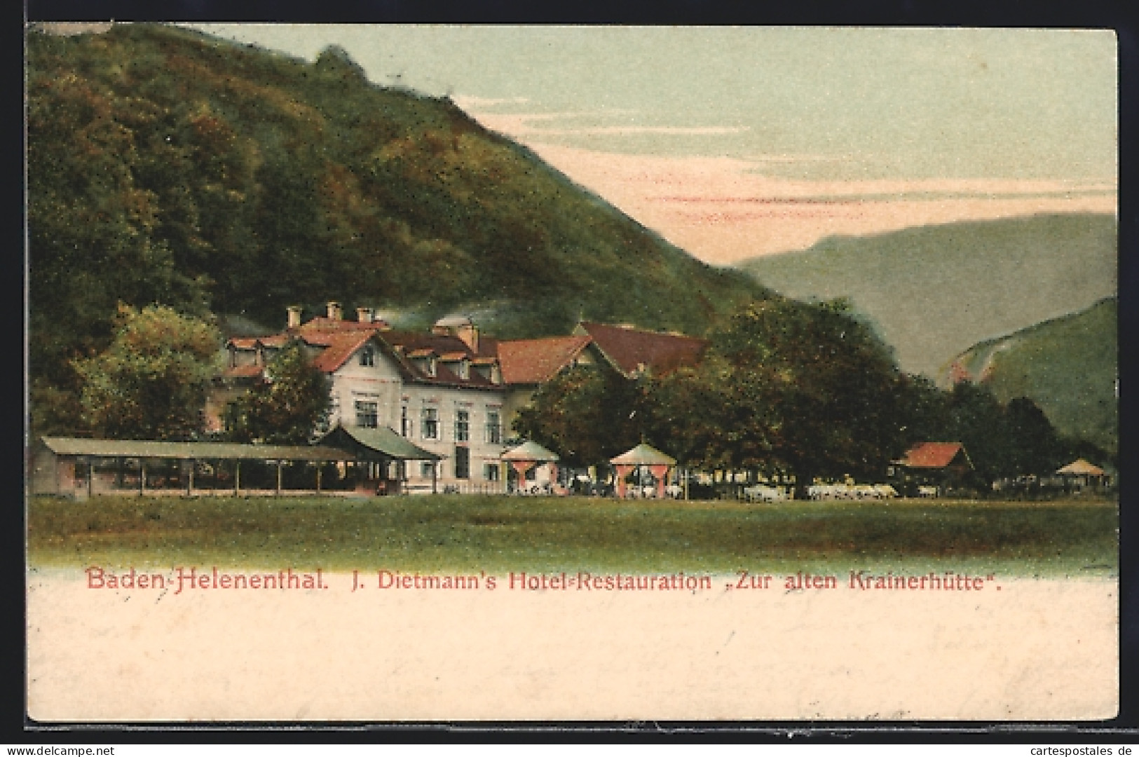 AK Baden-Helenenthal, J. Dietmann`s Hotel-Restaurant Zur Alten Krainerhütte  - Otros & Sin Clasificación